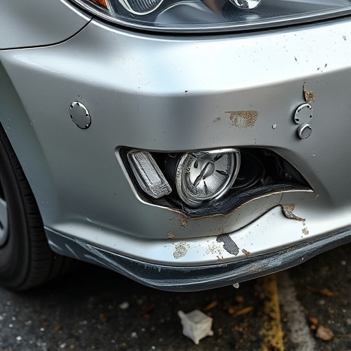 damaged car bumper