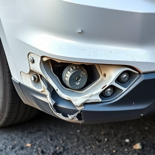 damaged car bumper