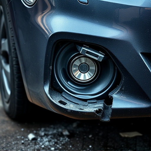 damaged car bumper
