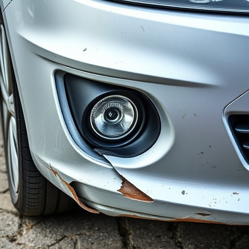 damaged car bumper