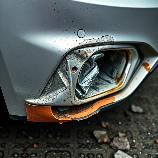 damaged car bumper