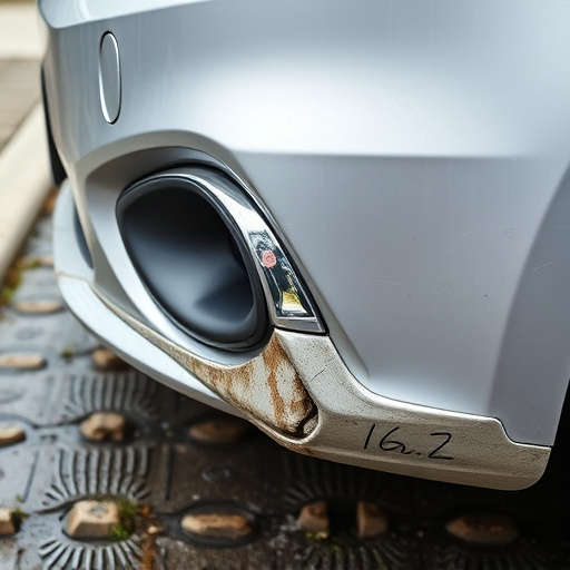 damaged car bumper
