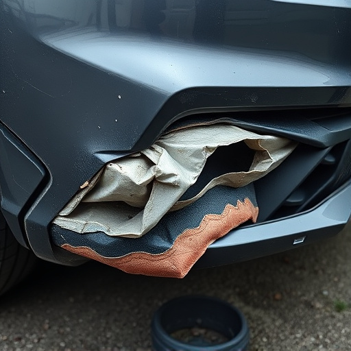 damaged car bumper