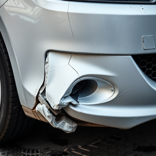 damaged car bumper