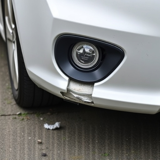 damaged car bumper