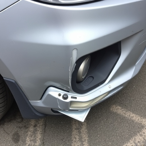 damaged car bumper