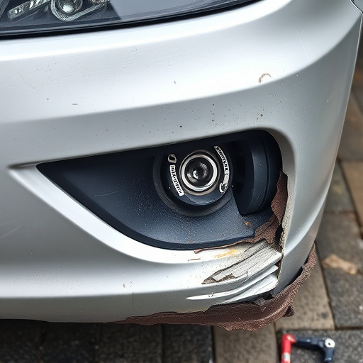 damaged car bumper