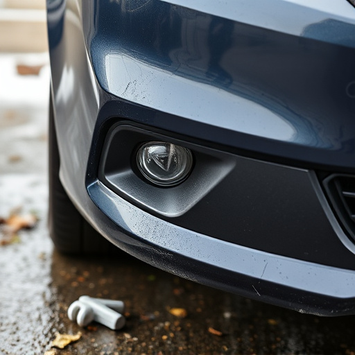 damaged car bumper