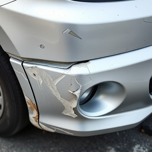 damaged car bumper