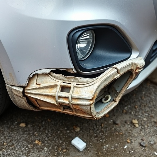 damaged car bumper