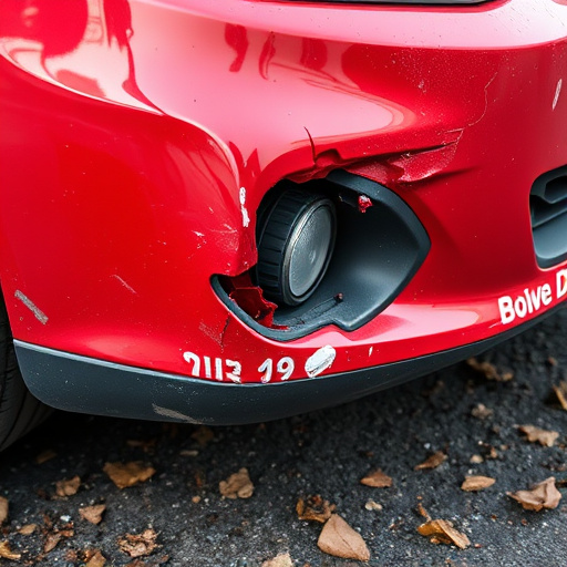 damaged car bumper