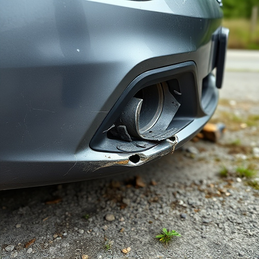damaged car bumper