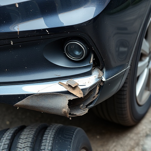 damaged car bumper