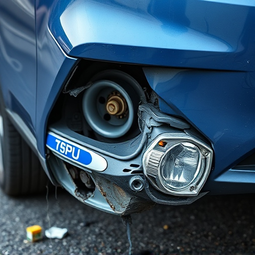 damaged car bumper