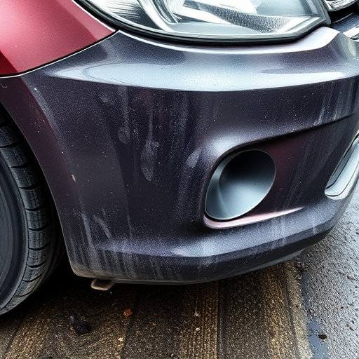 damaged car bumper
