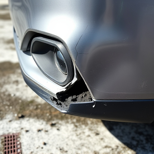 damaged car bumper
