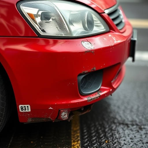 damaged car bumper