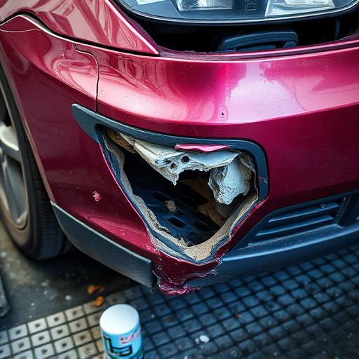 damaged car bumper
