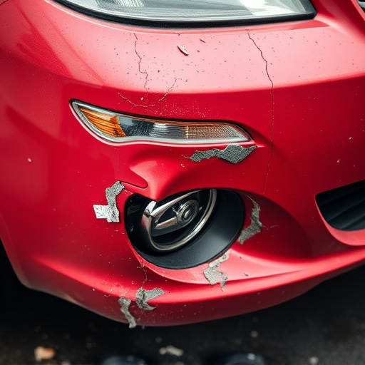 damaged car bumper