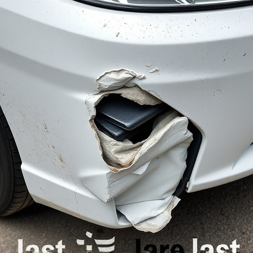 damaged car bumper