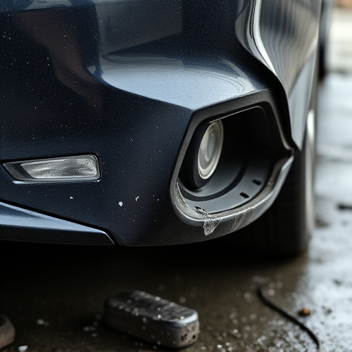 damaged car bumper