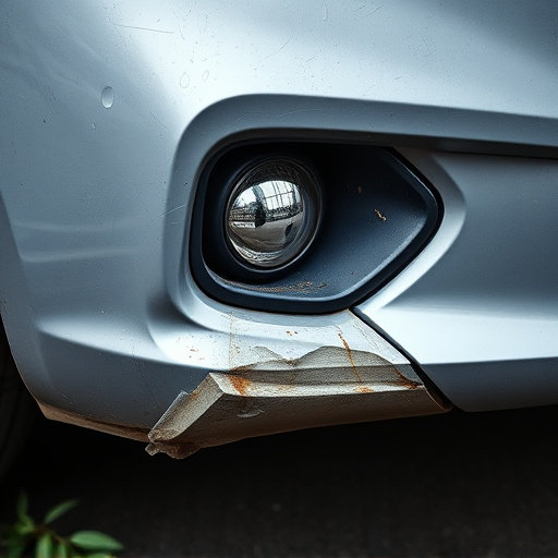 damaged car bumper
