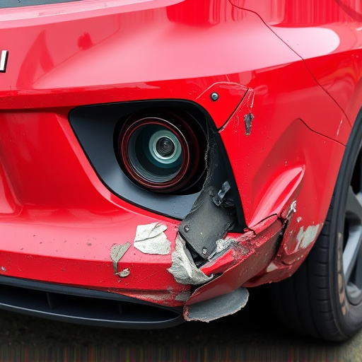 damaged car bumper