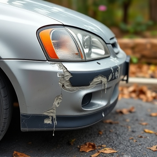 damaged car bumper
