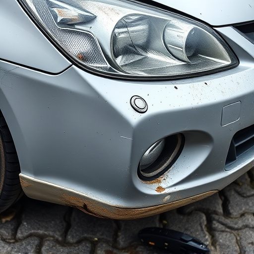 damaged car bumper