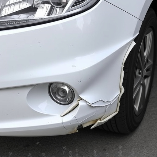 damaged car bumper