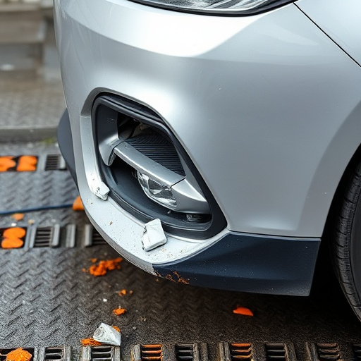 damaged car bumper