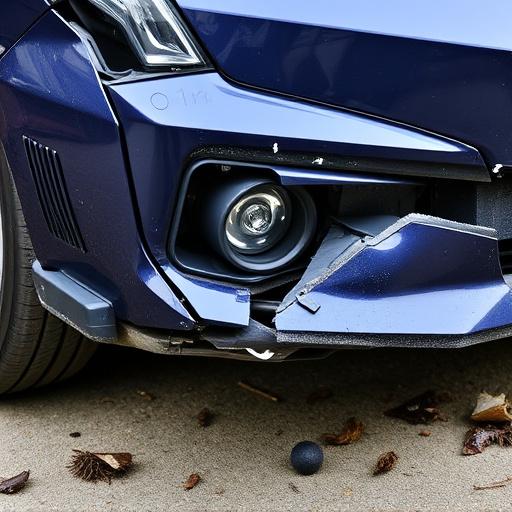 damaged car bumper