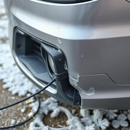 damaged car bumper