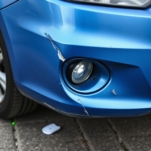 damaged car bumper