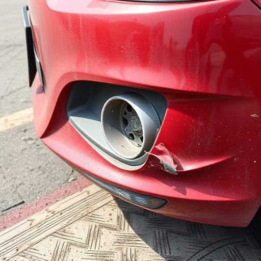 damaged car bumper