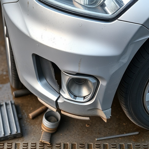 damaged car bumper
