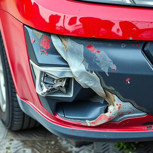 damaged car bumper