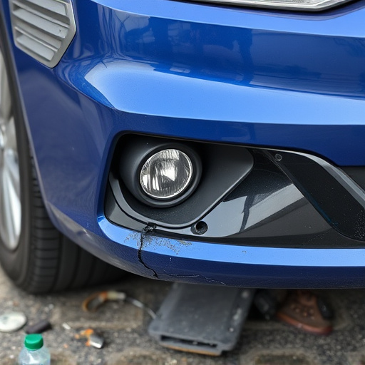 damaged car bumper