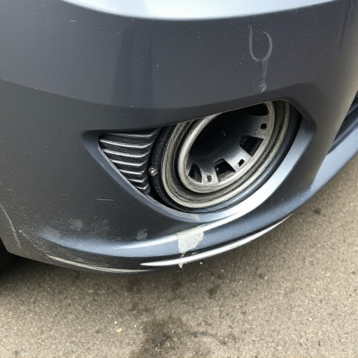 damaged car bumper