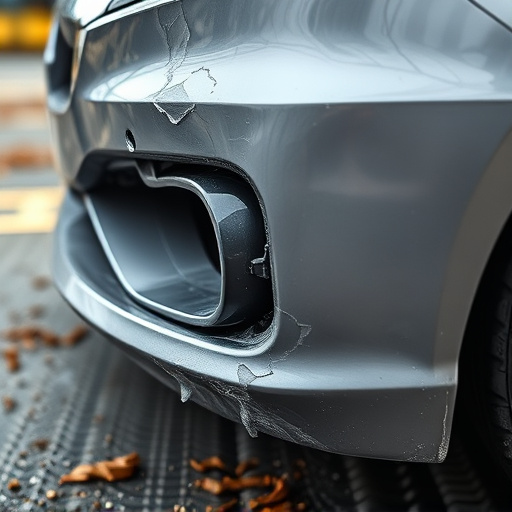 damaged car bumper