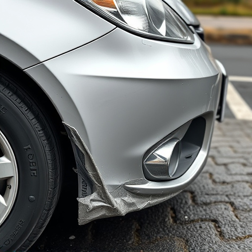 damaged car bumper