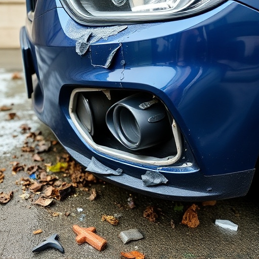damaged car bumper