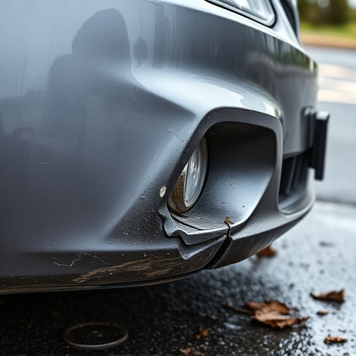 damaged car bumper