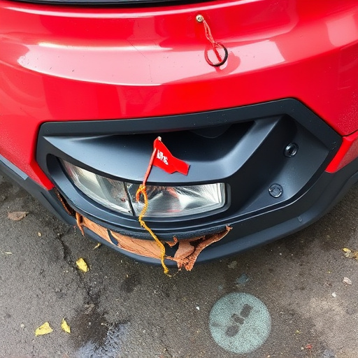 damaged car bumper