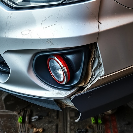 damaged car bumper