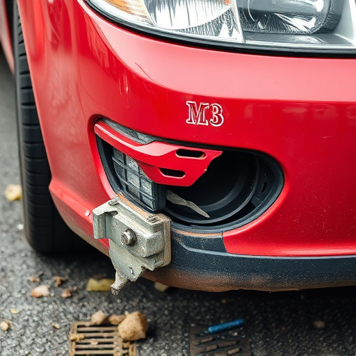 damaged car bumper
