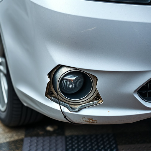 damaged car bumper