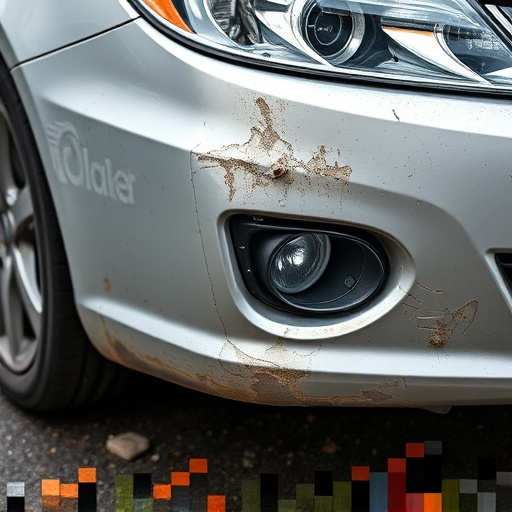 damaged car bumper