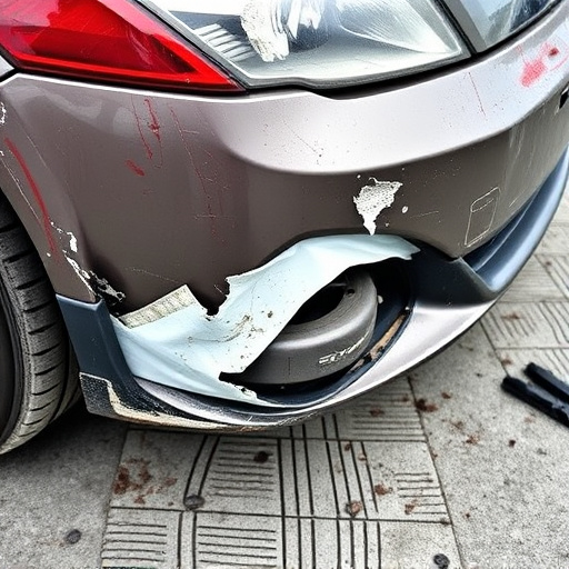 damaged car bumper