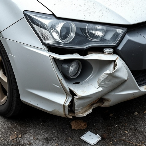 damaged car bumper